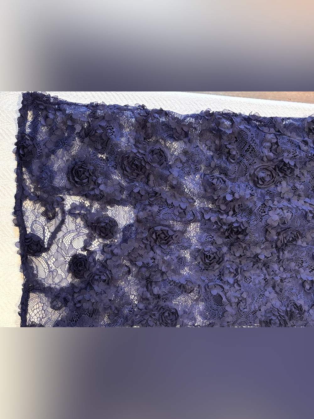 🩵Xscape Navy Floral Lace Midi Dress - Picture 8 of 10